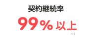 契約継続率99%以上 ※2